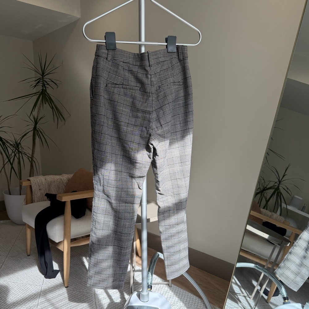 Women's | H&M Plaid Work Pants, Gray Beige | Size 8 - Picture 4 of 4